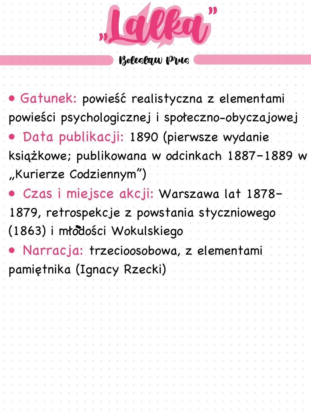 „Lalka” Bolesława Prusa. Opracowanie