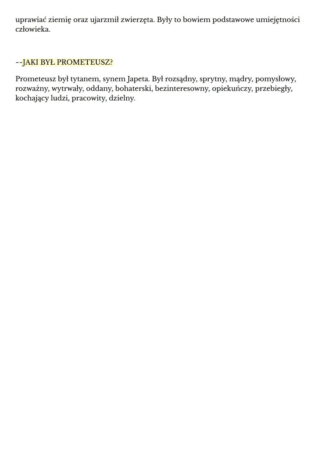 MIT O PROMETEUSZU
--PLAN WYDARZEŃ
1. Prometeusz za pomocą grudy gliny kształtuje człowieka, w którego Atena tchnie życie.
2. Zazdrosny Zeus