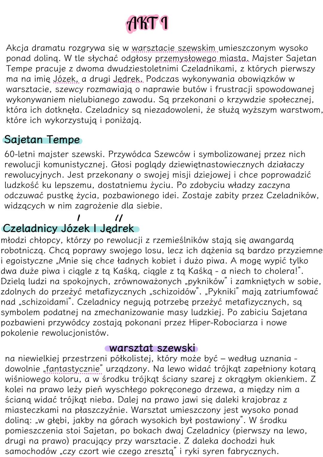 Szewcy
Stanisław Ignacy Witkiewicz
problematyka W całej twórczości Witkiewicza przewija
się pojęcie tajemnicy istnienia. Stała się
ona centr