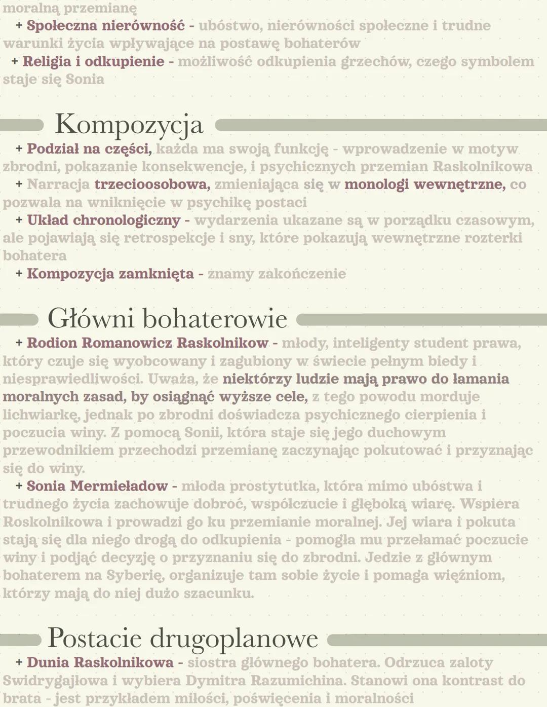 Zbrodnia i kara Fiodor Dostojewski
Czas akcji
+ 14 dni lipca 1865г.
+ Epilog: kolejne 1,5 roku
Miejsce akcji
+ Petersburg
+ Epilog: Syberia