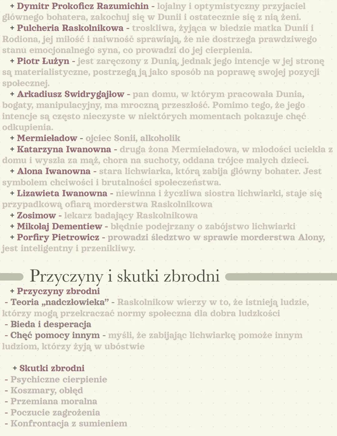 Zbrodnia i kara Fiodor Dostojewski
Czas akcji
+ 14 dni lipca 1865г.
+ Epilog: kolejne 1,5 roku
Miejsce akcji
+ Petersburg
+ Epilog: Syberia