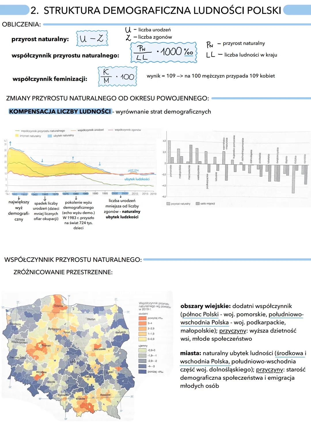 1. LICZBA LUDNOŚCI POLSKI I JEJ ZMIANY
PODZIAŁ ADMINISTRACYJNY LUDNOŚCI:
Gdańsk
POMORSKIE
ZACHODNIO
POMORSKIE
Szczecin
WARMIŃSKO-
MAZURSKIE