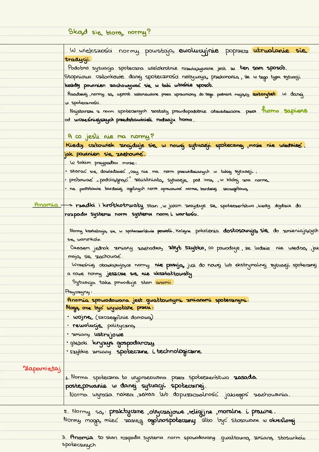 Normy społeczne
zabiezplecza okreslong, wartość społecuna, (np. życie i zdrowre całowieka, wolność, własność)
lub
ma cel praktycany (np. spr
