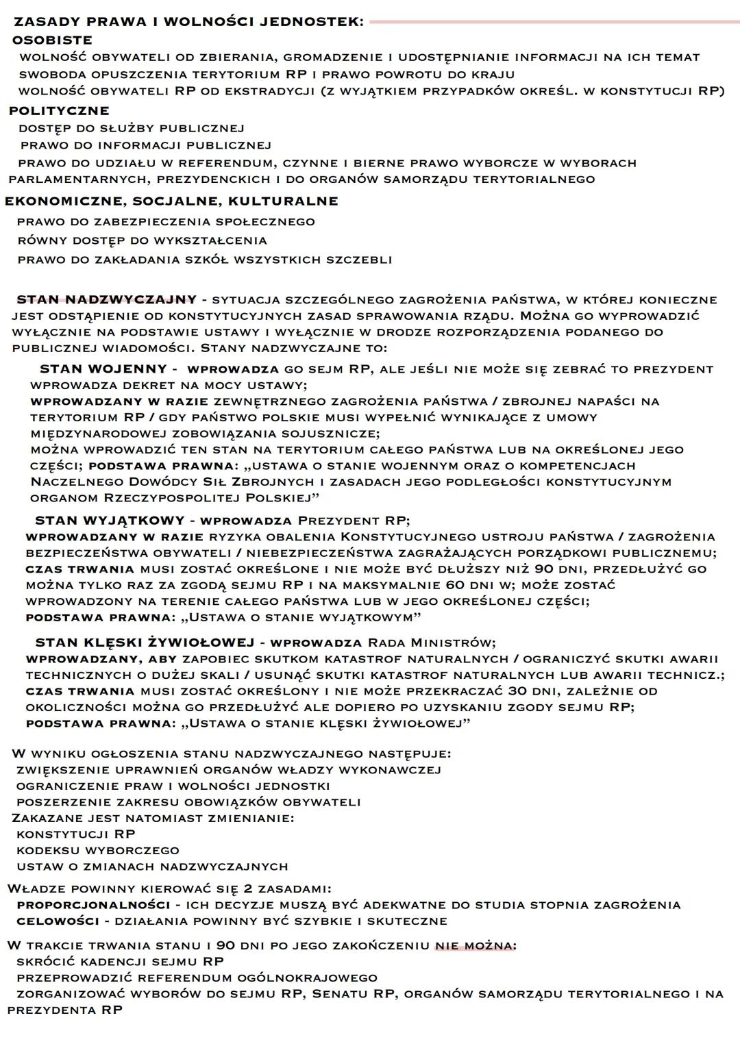# KONSTYTUCJA RP
**PREAMBUŁA** - UROCZYSTY WSTĘP DO KONSTYTUCJI MIĘDZY TYTUŁEM A PRZEPISAMI. OPISUJE CELĘ KONSTYTUCJI, JEJ FUNKCJĘ, ŹRÓDŁA