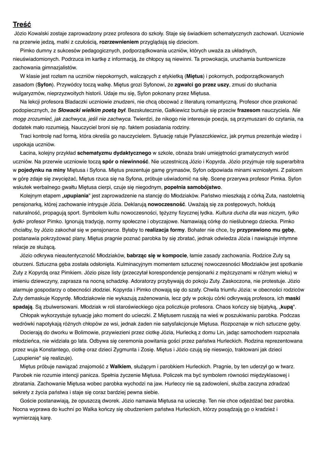 --- OCR Start ---
Ferdydurke
Witold Gombrowicz
Geneza
Utwór powstał w 1937r. celem wyrażenia refleksji autora wobec schematycznych relacji m