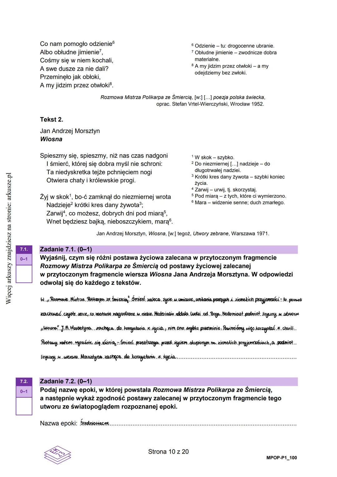 Więcej arkuszy znajdziesz na stronie: arkusze.pl
CENTRALNA
KOMISJA
EGZAMINACYJNA
WYPEŁNIA ZDAJĄCY
KOD
PESEL
Egzamin maturalny
Arkusz zawiera