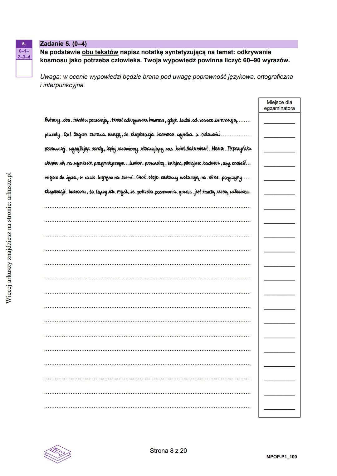 Więcej arkuszy znajdziesz na stronie: arkusze.pl
CENTRALNA
KOMISJA
EGZAMINACYJNA
WYPEŁNIA ZDAJĄCY
KOD
PESEL
Egzamin maturalny
Arkusz zawiera