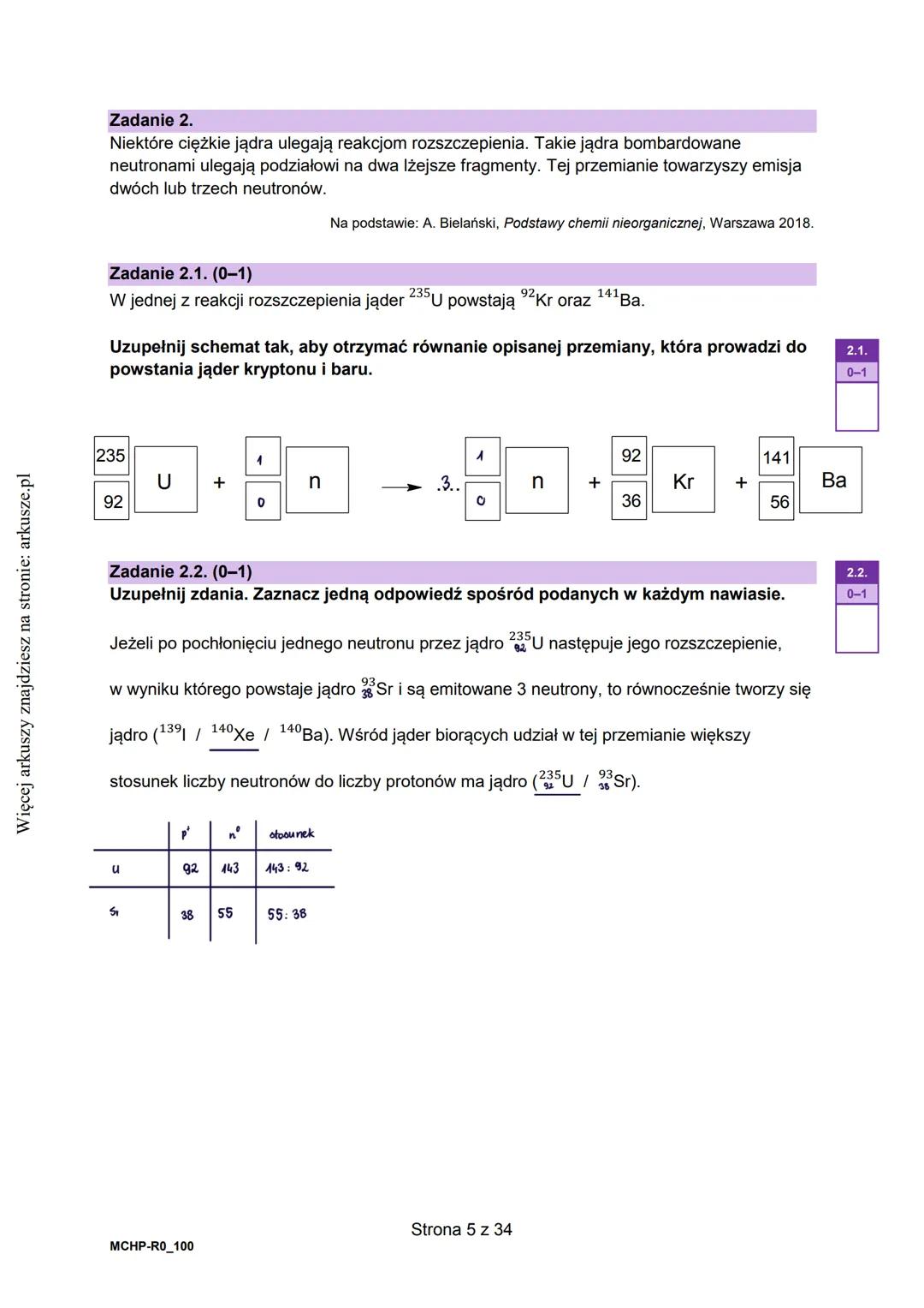 --- OCR Start ---
Więcej arkuszy znajdziesz na stronie: arkusze.pl
CENTRALNA
KOMISJA
EGZAMINACYJNA
WYPEŁNIA ZDAJĄCY
KOD
PESEL
Arkusz zawiera