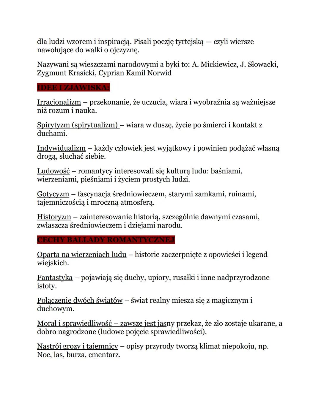ROMANTYZM
ROMANTYZM - łac. "romanticus" tzn. Niezwykły, sugeruje to że epoka
będzie się charakteryzować fantastycznością odmiennością i taje