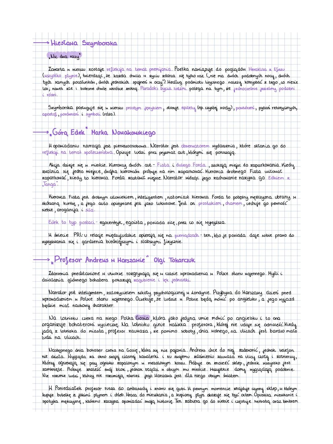 WSPÓŁCZESNOŚĆ
•W Polsce lata powojenne to okres stalinizmu. Zaczęła powstawać opozycja demokratyczna ("Solidarność" i
drugi obieg literatury