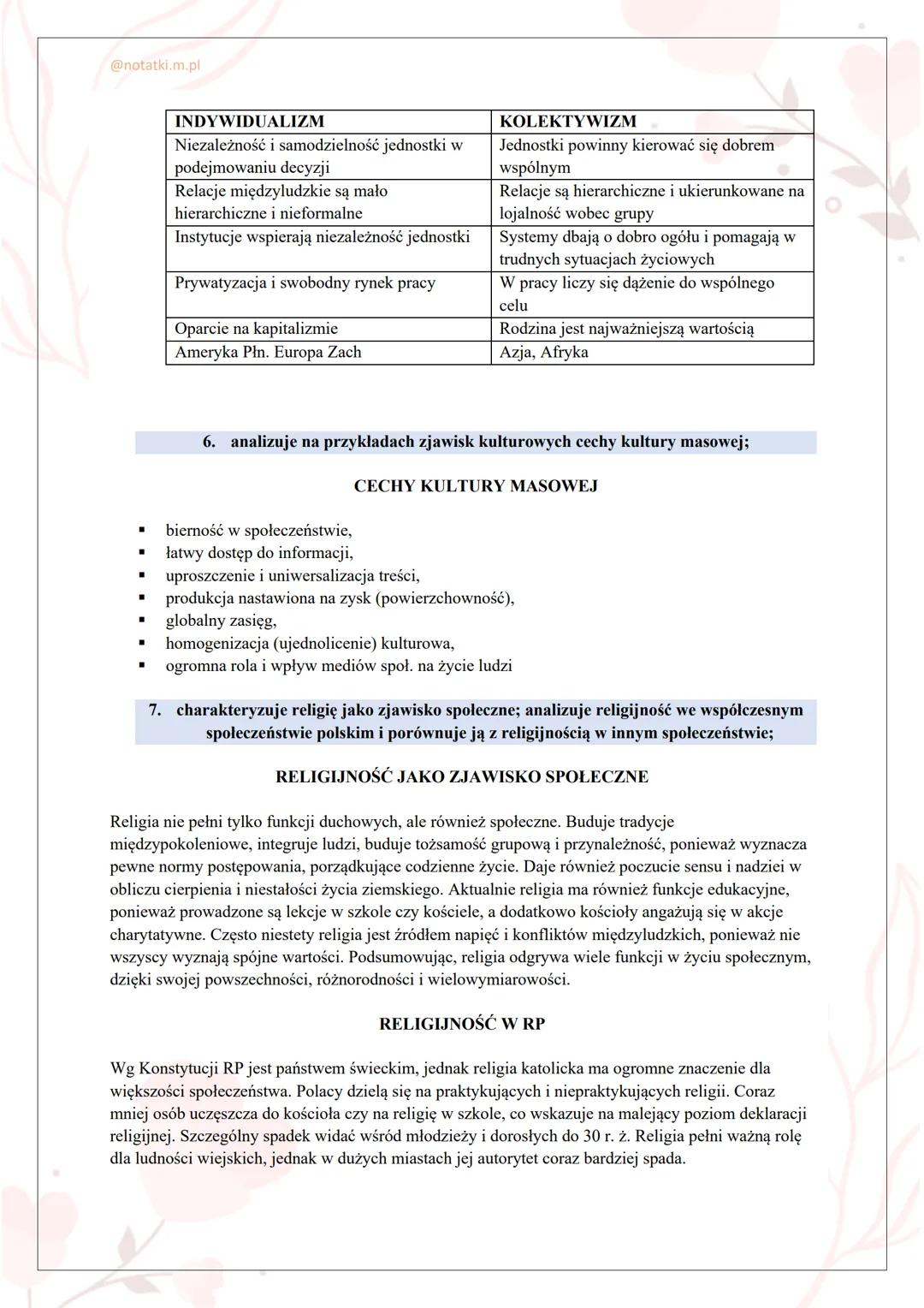 # MATURA Z WOSU
SPÓŁECZEŃSTWO I NARÓD
2025/2026 ROK
OPRACOWANA PODSTAWA PROGRAMOWA CKE
@notatki.m.pl @notatki.m.pl
SPIS TREŚCI
■ CZŁOWIEK