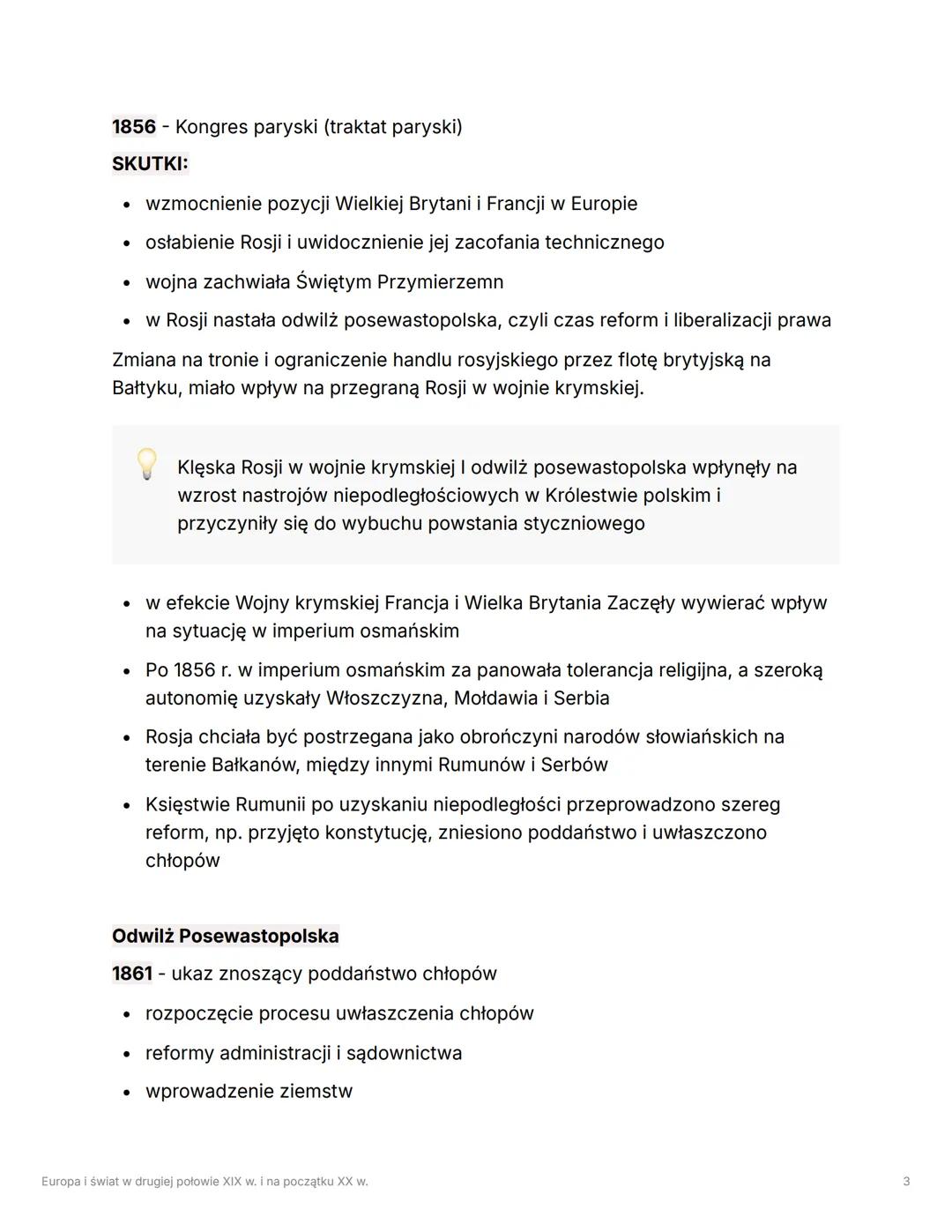 Europa i świat w drugiej połowie
XIX w. i na początku XX w.
WOJNA KRYMSKA lata 1853-1856
Polityka zagraniczna Mikołaja I (wprowadzenie)
Chęć