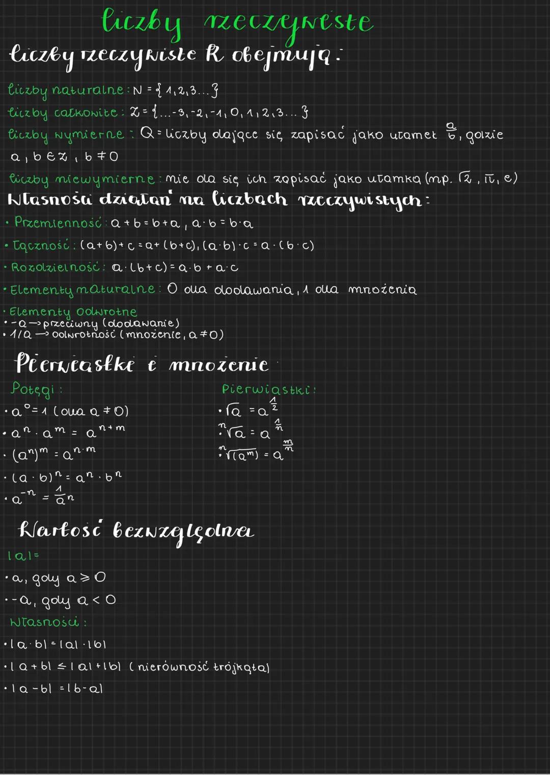 --- OCR Start ---
liczby rzeczyweste
liczby rzeczywiste k obejmują:
liczby naturalne: N = {1,2,3....}
liczby całkowite: Z=1...-3,-2,-1,0,1,2