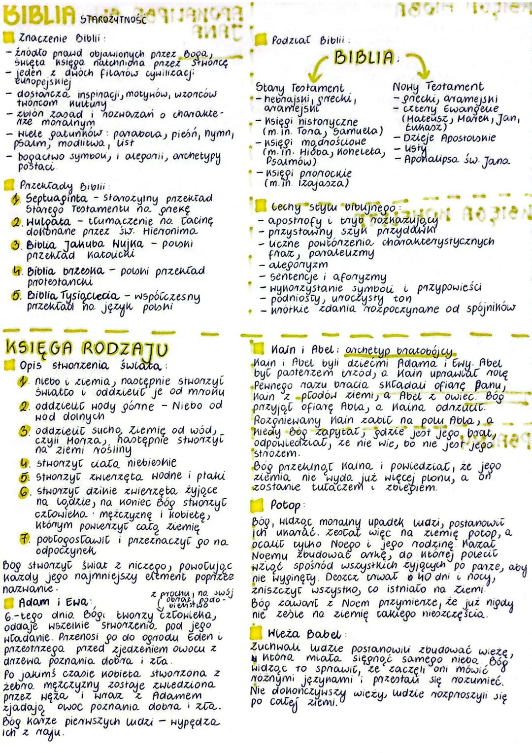 STAROŻYTNOŚĆ Antyk + Biblia
POJĘCIA KLUCZOWE
ALEGORIA - jeden z najważniejszych środków stylistycznych wykorzystywany w literaturze,
który n