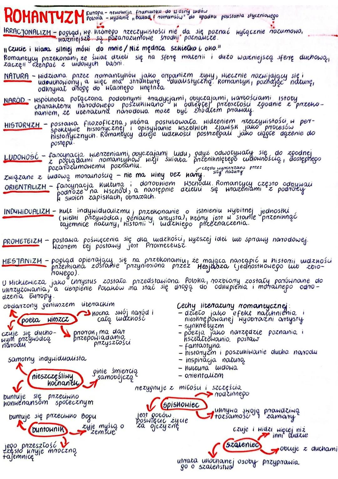 ## ROMANTYZM
Europa - przenosząca francuska do rosy wdów
Polska - "nudne i ballad romantycznych" do upadku powstania styczniowego
## IRRACJO