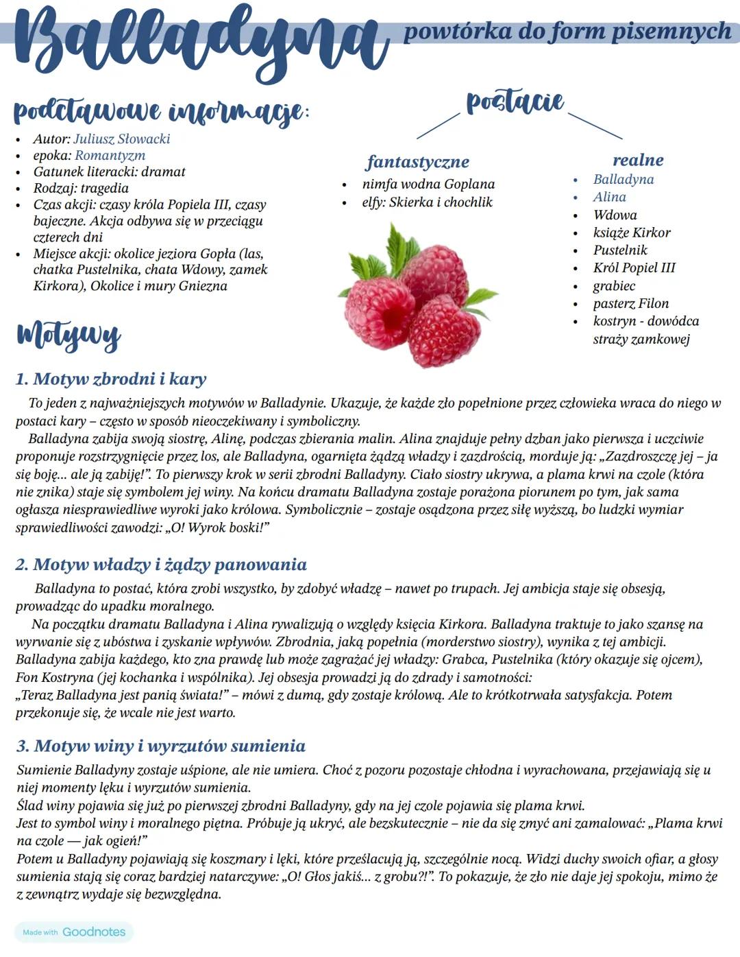 # Balladyna
**podstawowe informacje:**
* Autor: Juliusz Słowacki
* epoka: Romantyzm
* Gatunek literacki: dramat
* Rodzaj: tragedia
* Czas