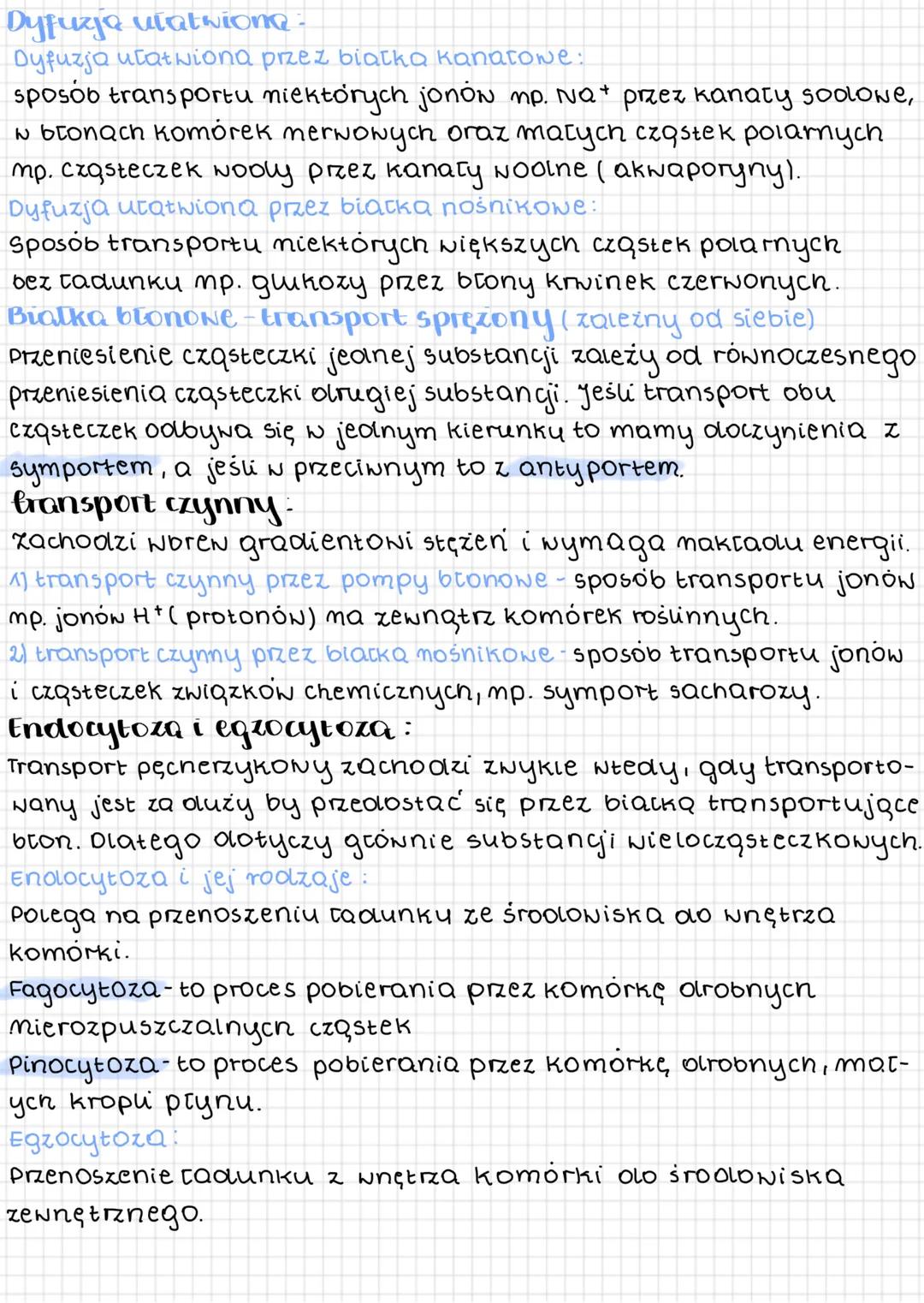 transport przez błony biologiczne
Blona komórkowa to półprzepuszczalna bariera zbudowana głównie
z fosfolipidów, białek i cholesterolu, któr