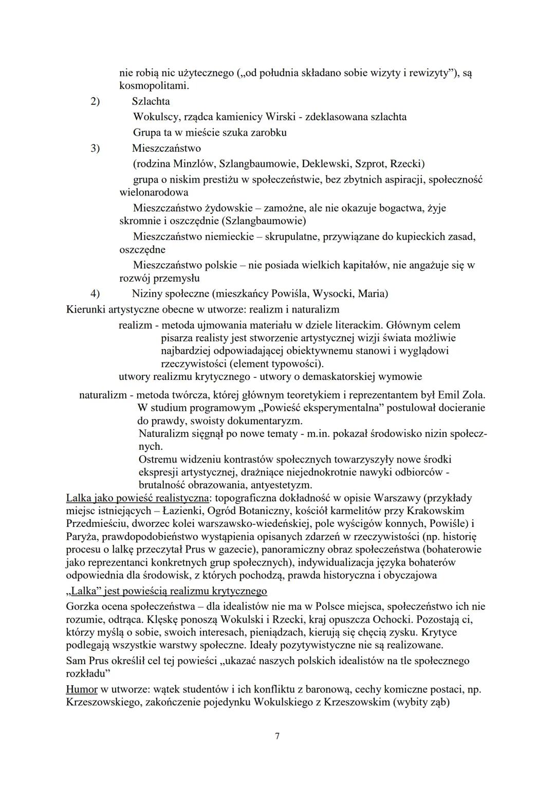 BOLESŁAW PRUS
„Lalka" (pierwodruk w odcinkach w piśmie Kurier Codzienny, wydanie książkowe
1890)
Czas akcji
akcja właściwa - Warszawa końca