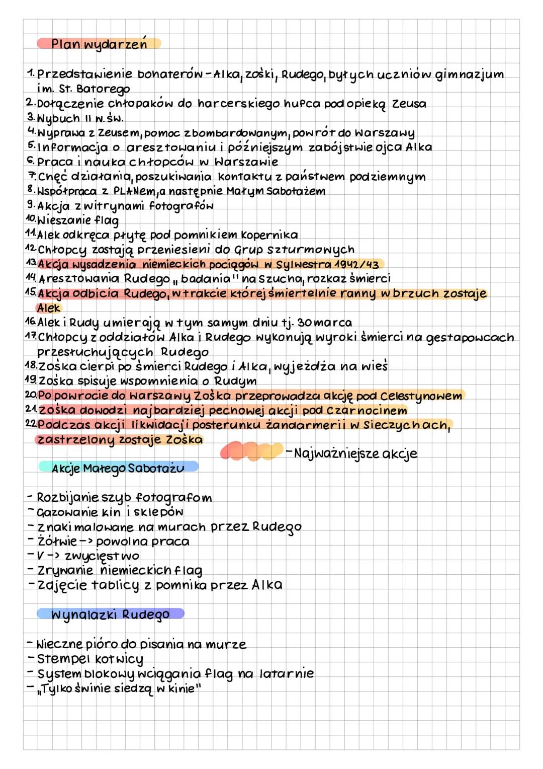 Bohaterowie
-Rudy (Jan Bytnar)
Kamienie na szaniec
> szczupły, rudawe włosy
> utalentowany (świetnie gotuje, udziela korepetycji, ma zmysł t