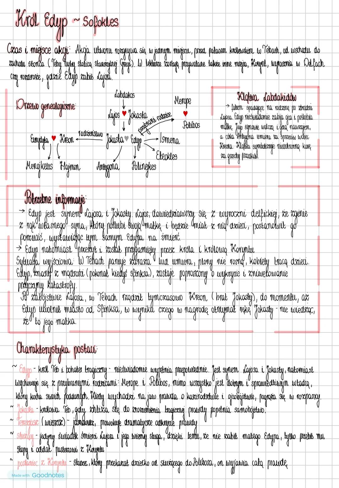 Krol Edyp ~ Sofokles
Czas i miejsce akcji: Akcja utworu rozgrywa się w jednym miejscu, przed pałacem królewskim w Tebach, od wschodu do zac