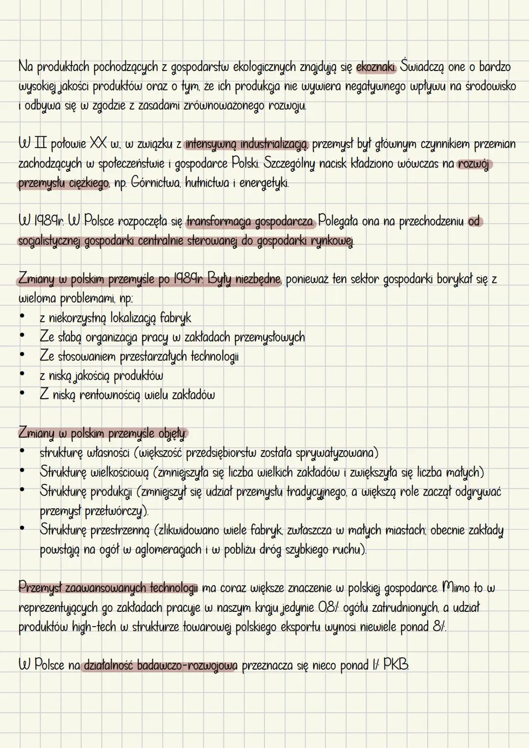 Dzial V: Gospodarka Polski
Rozwój rolnictwa zależy od warunków przyrodniczych i czynników pozaprzyrodniczych.
Do przyrodniczych warunków roz