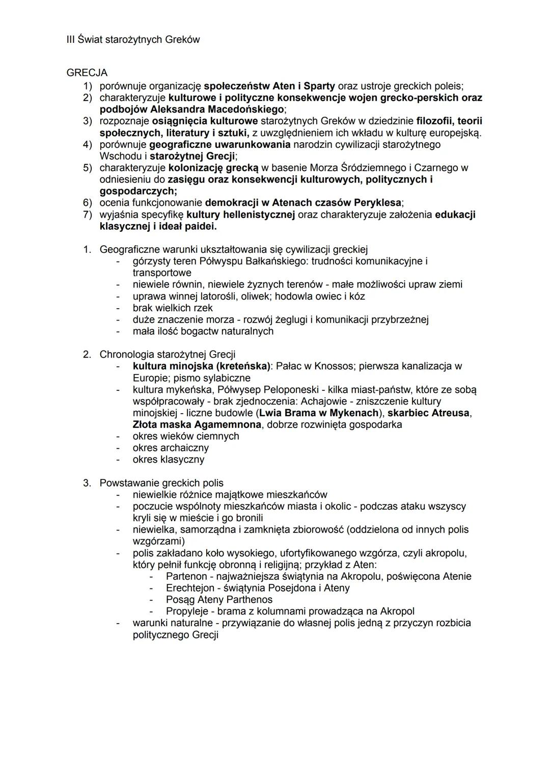 Starożytna Grecja - cały dział poziom rozszerzony