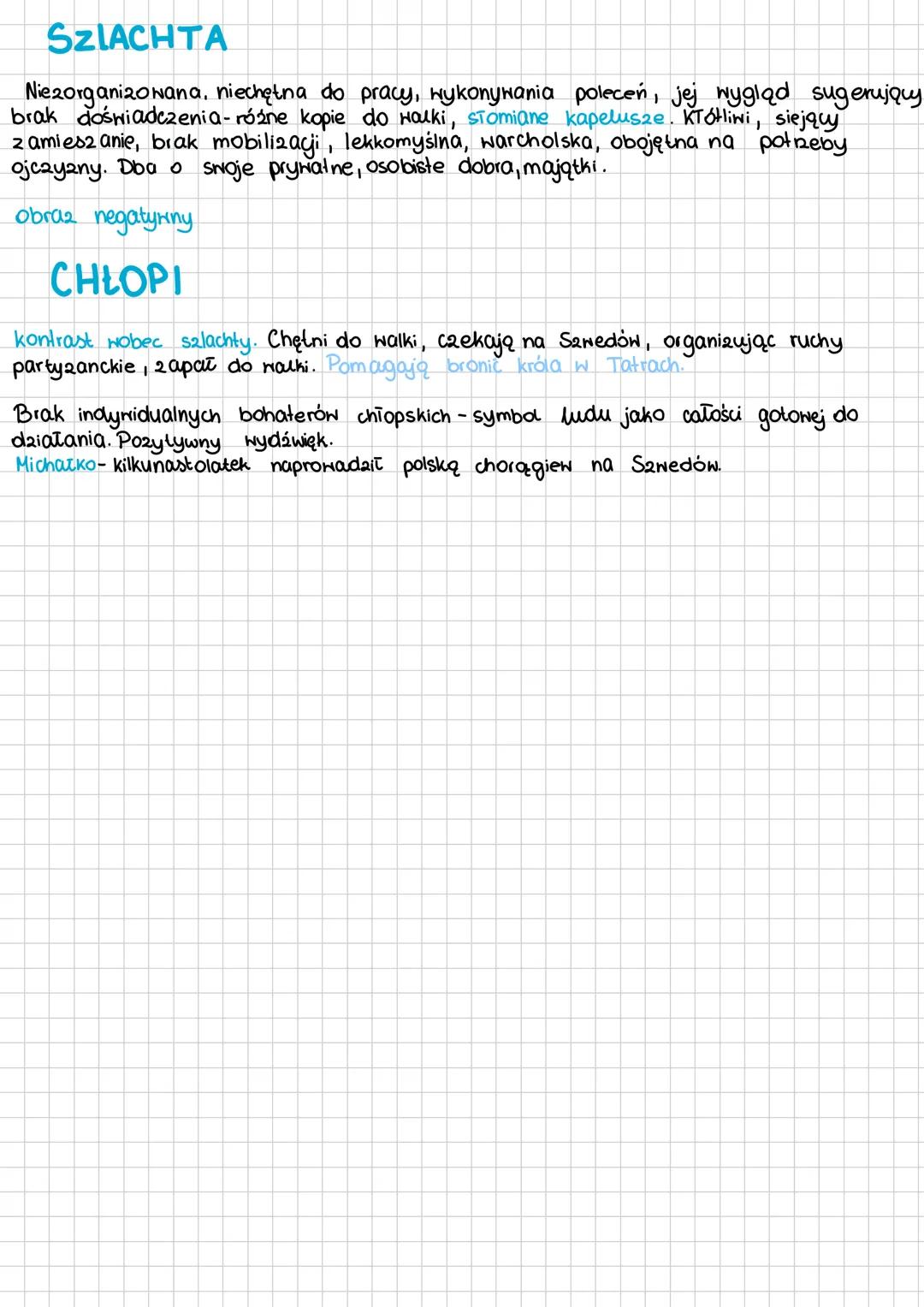 POTOP
powieść historyczna - autor posiada wiedzę historyczną ale swobodnie ją wykorzystuje
tak aby odpowiadała jego koncepcji. Stosuje selek