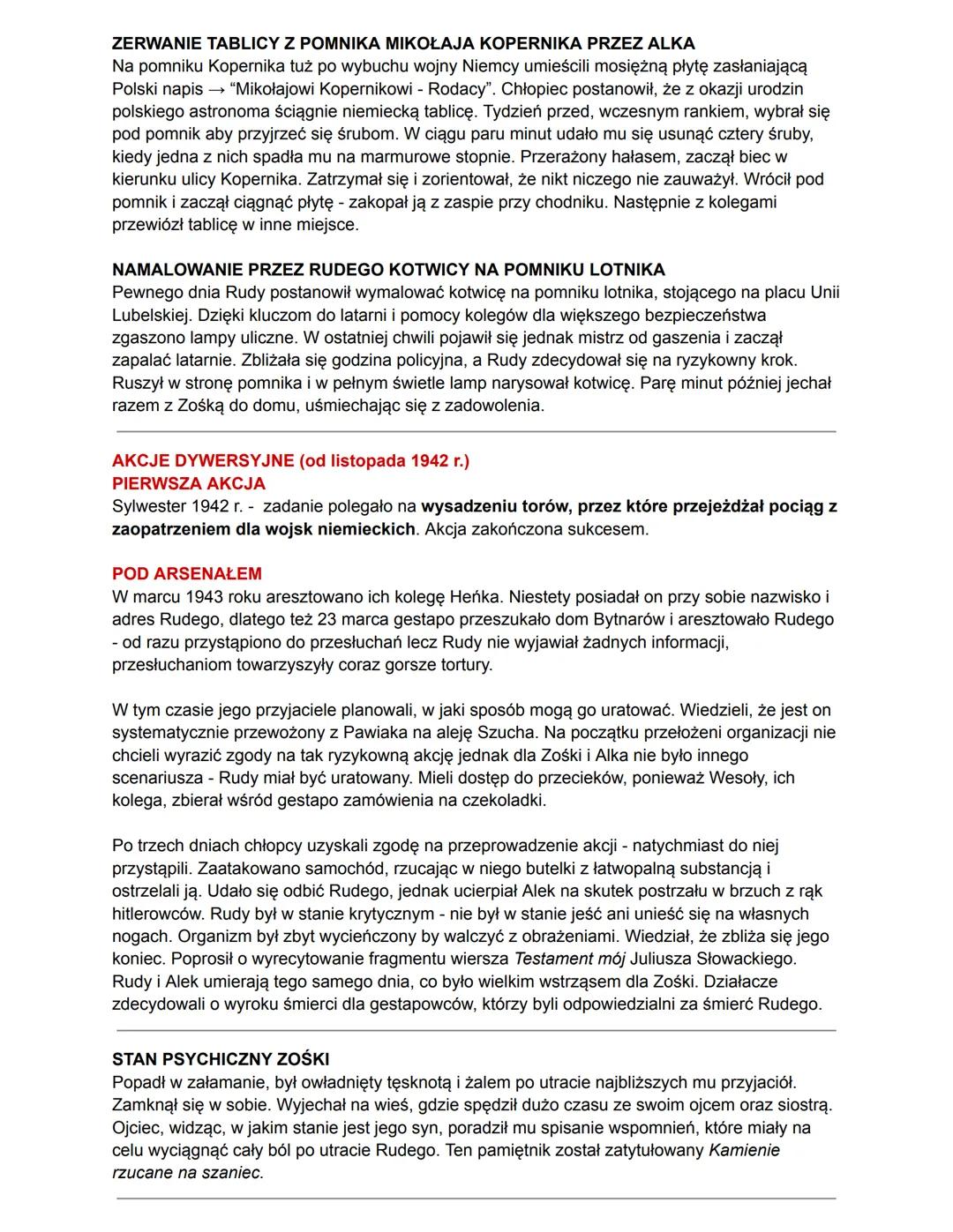 --- OCR Start ---
Kamienie na szaniec - działanie dla Polski + związki frazeologiczne
DZIAŁALNOŚĆ PLAN-u (- Polskiej Ludowej Akcji Niepodleg
