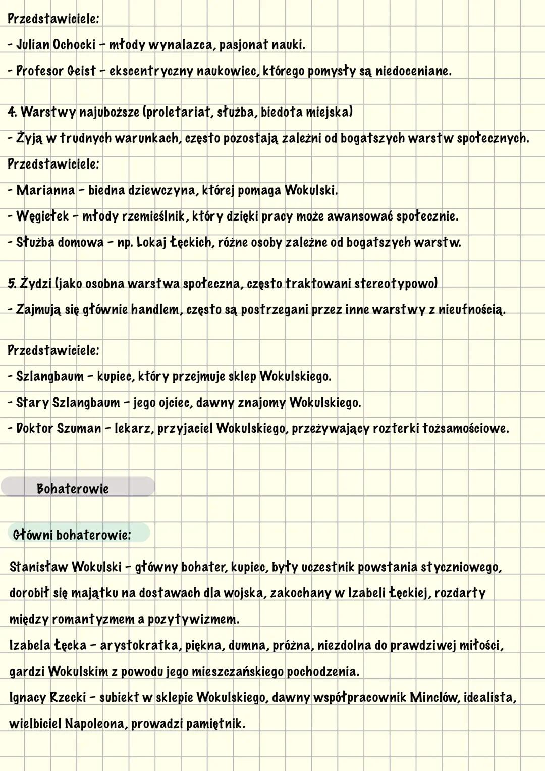 --- OCR Start ---
ласко
Lalka jako:
-Wokulski - marionetka
-Izabella - salonowa lalka
(pusta)
-Proces o lalke
Przedstawienie miast:
Miejsce