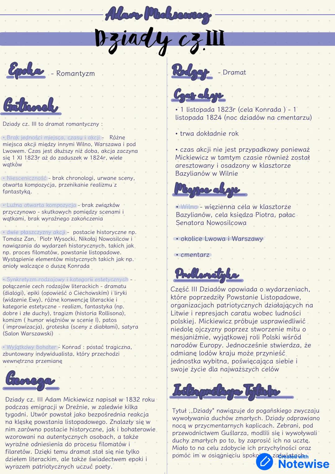 ,,Dziady cz.III" Adam Mickiewicz