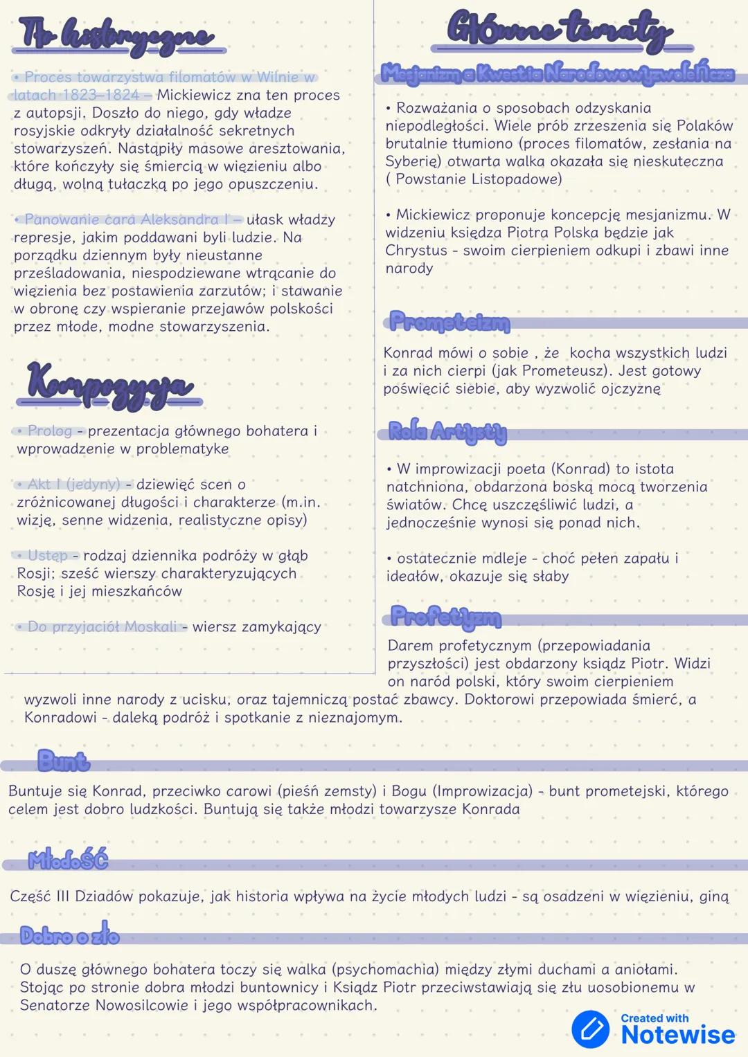 Epoka
- Romantyzm
Gutinnek
Alarm Mechsenneg
Dziady cz.III
Dziady cz. III to dramat romantyczny:
Różne
Brak jedności miejsca, czasu i akcji
m