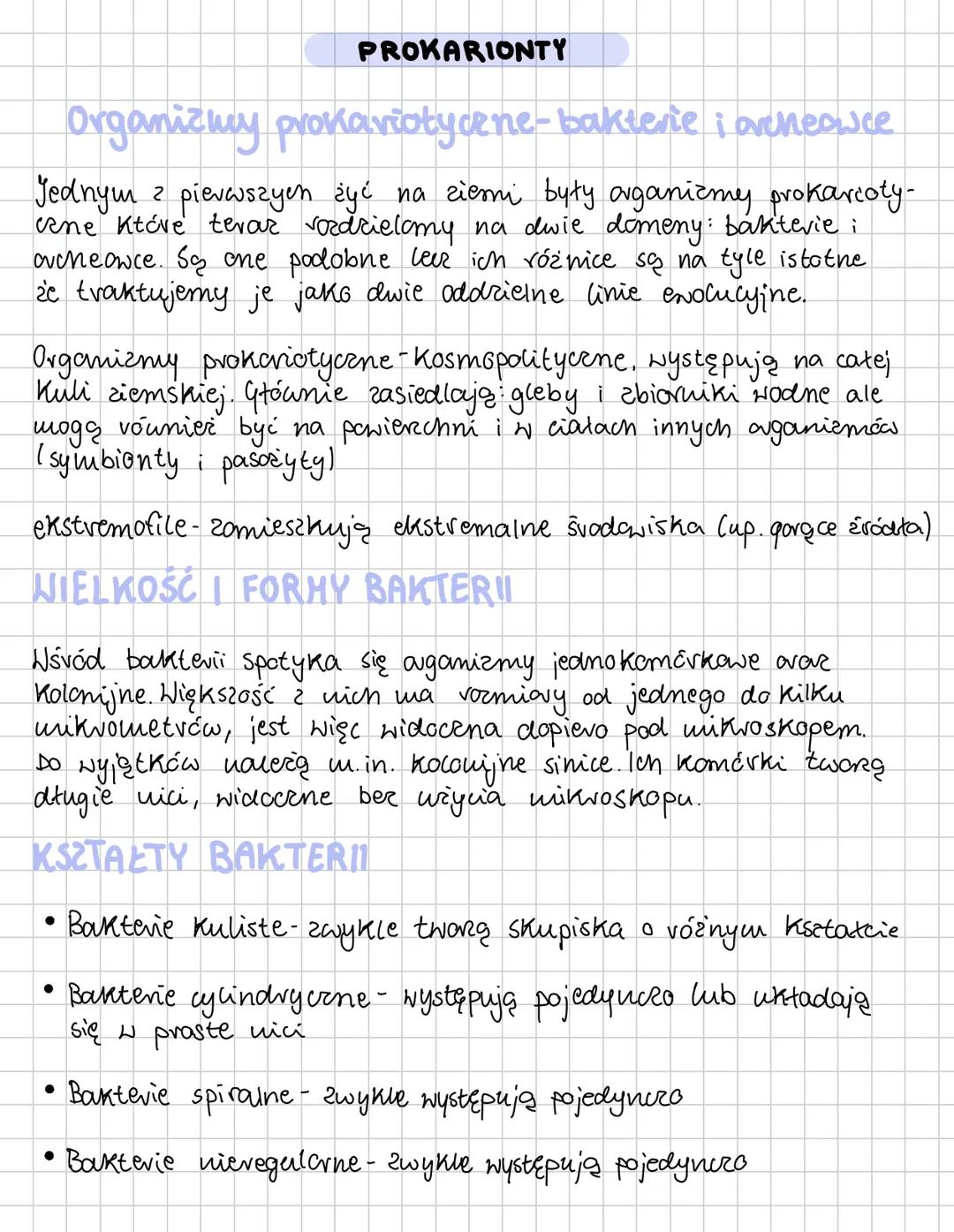 Organizmy prokariotyczne-bakterie i archeowce