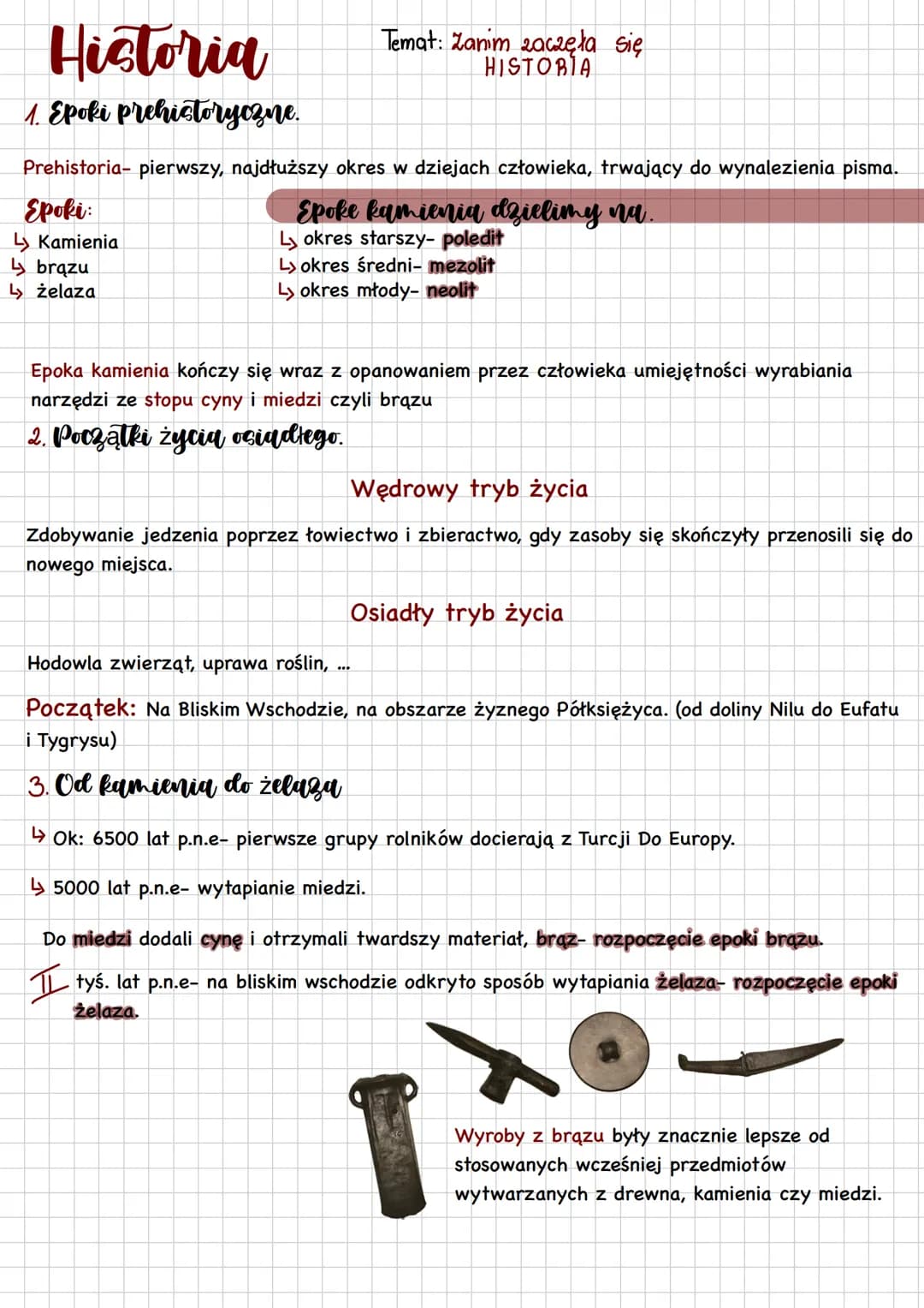 Historia
1. Epoki prehistoryczne.
Temat: Zanim zaczęła się
HISTORIA
Prehistoria- pierwszy, najdłuższy okres w dziejach człowieka, trwający d