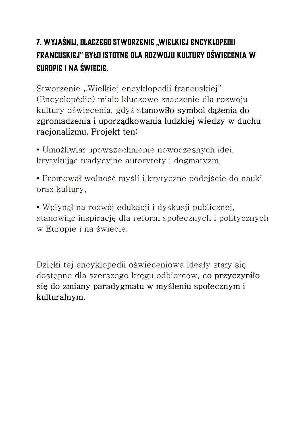 # OŚWIECENIE
NOTATKI WG. ZUZANNY 1. PODAJ RAMY CZASOWE DLA EPOKI OŚWIECENIA W EUROPIE I W POLSCE.
Europa:
Początek; lata 80. XVII w. (Angli