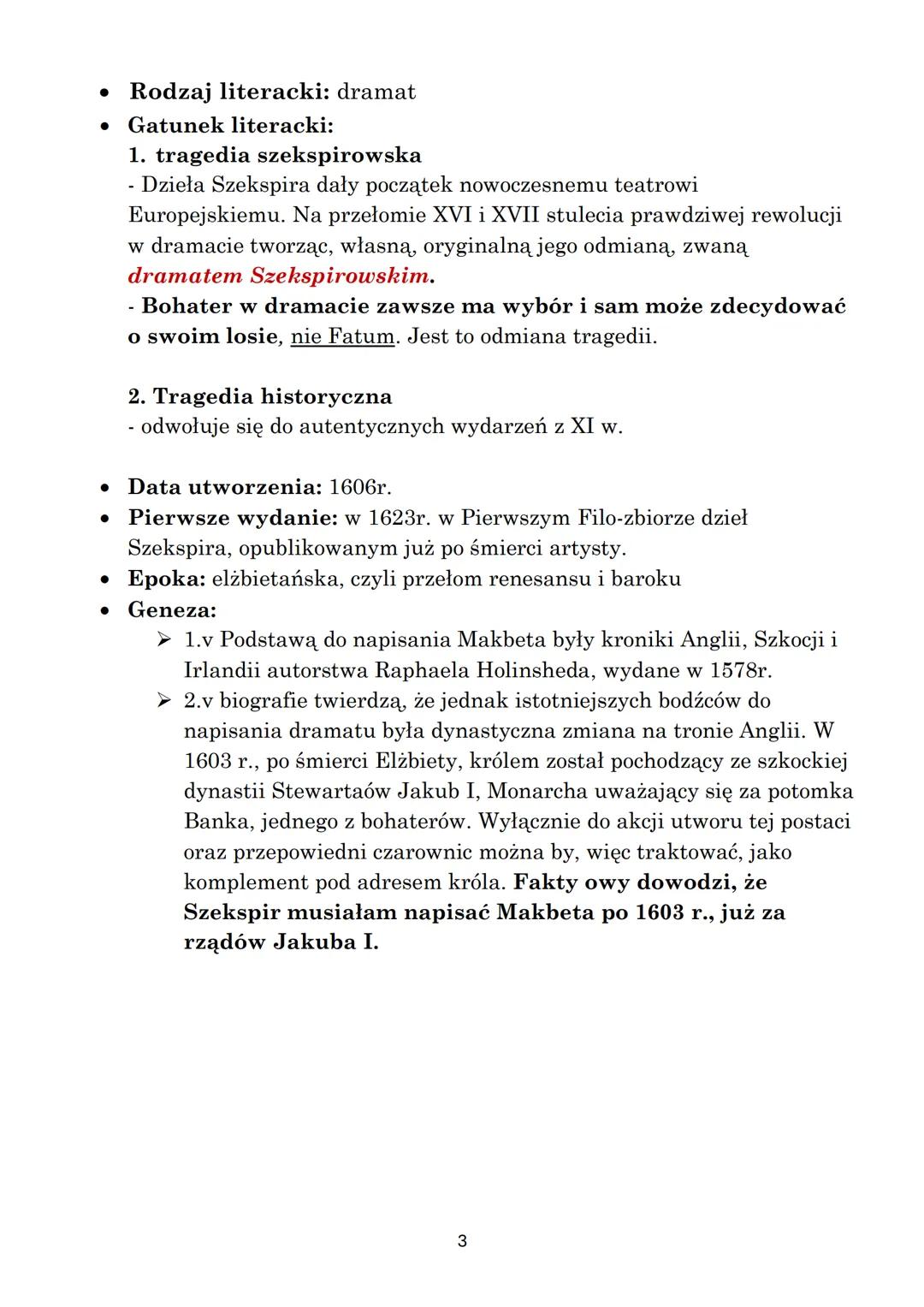 Notatki z lektury
Pt.: „Makbet"
~ William Shakespeare
Zuzanna
Sob. 1.06.2024
1 ## Czas akcji
* Czas akcji „Makbeta", nie jest on ściśle okr