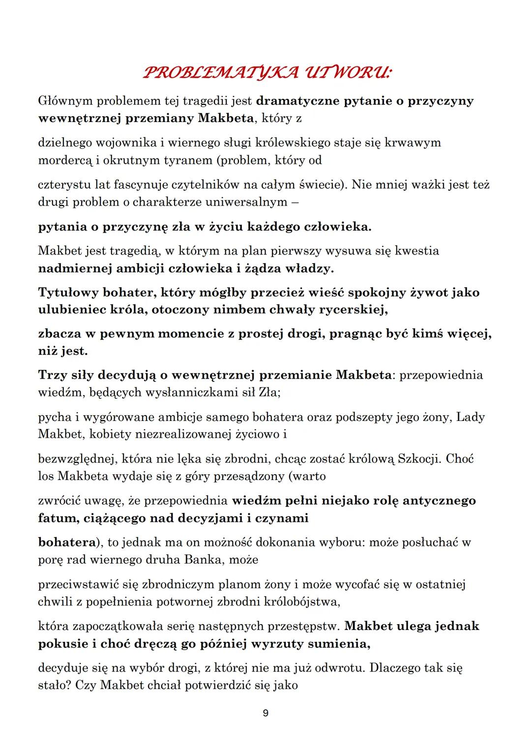 Notatki z lektury
Pt.: „Makbet"
~ William Shakespeare
Zuzanna
Sob. 1.06.2024
1 ## Czas akcji
* Czas akcji „Makbeta", nie jest on ściśle okr