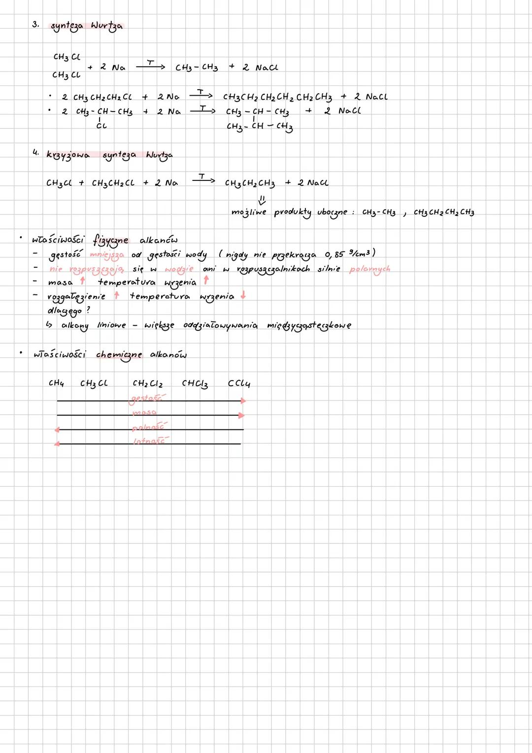 ALKANY
wzór ogólng: CnH2n+2
atomy równocenne i nierównocenne
CH3
CH3-C-CH3
CH3
równocenne
nierównocenne
spalanie alkanów
o) całkowite
CH4 +
