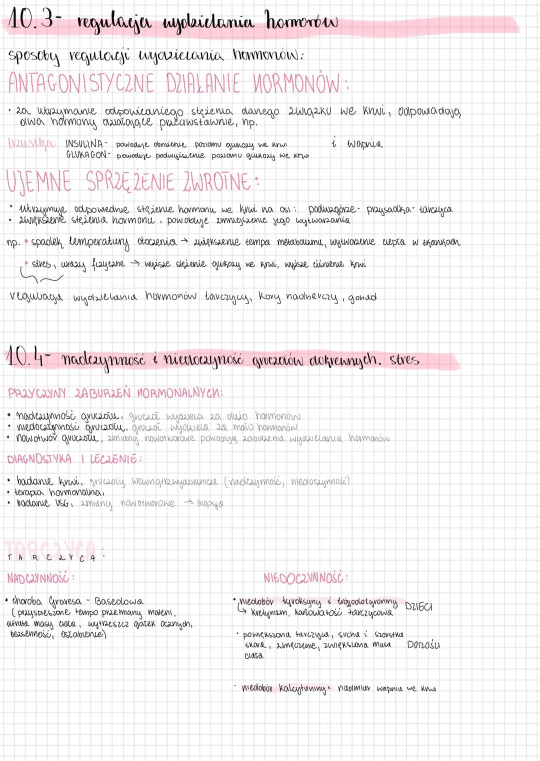 10.1- układ hormonalny u zwierząt
Kontroluje i koordynuje działanie różnych narządów ciała poprzez
wydzielanie substancji chemicznych (horm