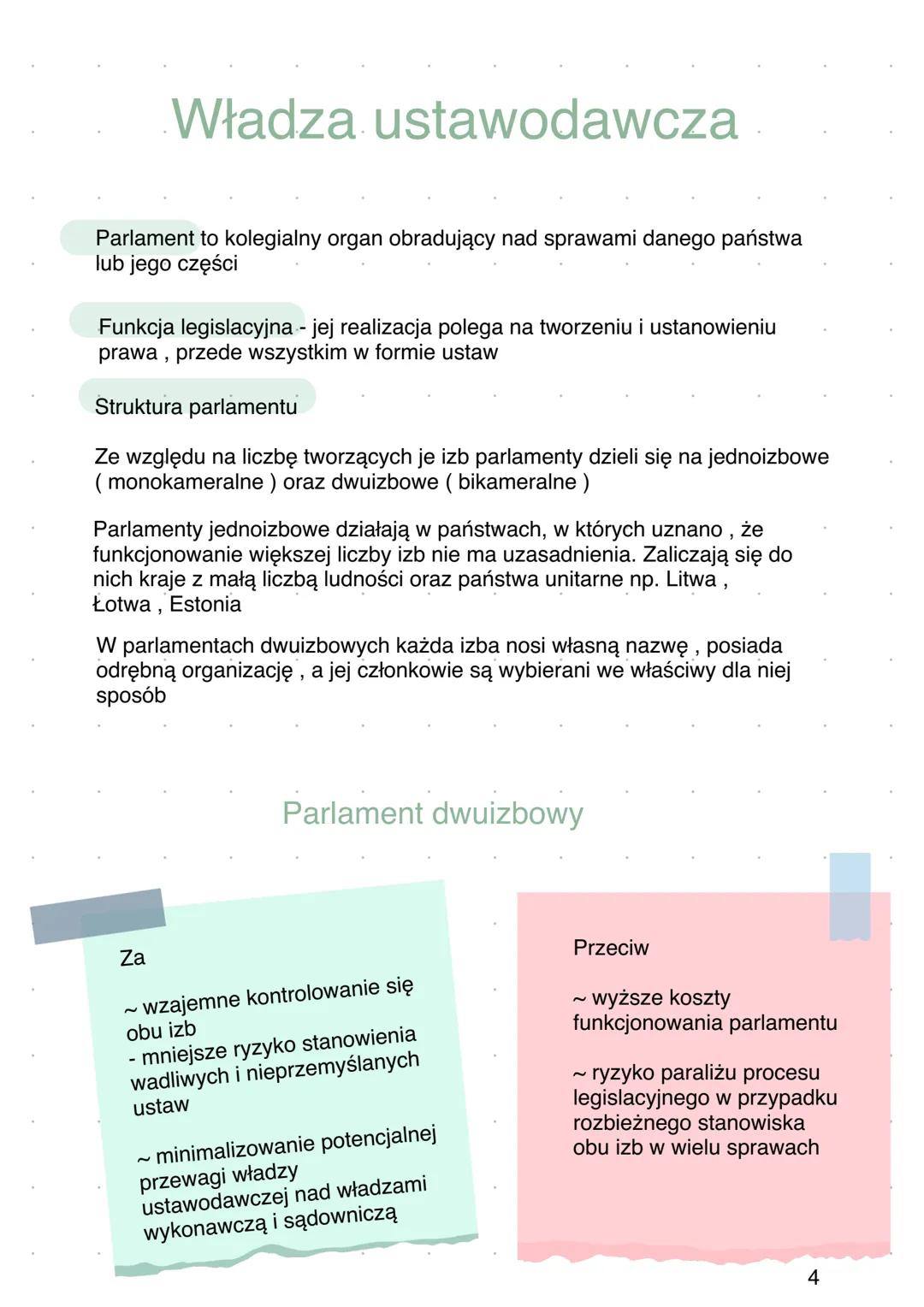 Władza ustawodawcza
Parlament to kolegialny organ obradujący nad sprawami danego państwa
lub jego części
Funkcja legislacyjna - jej realizac
