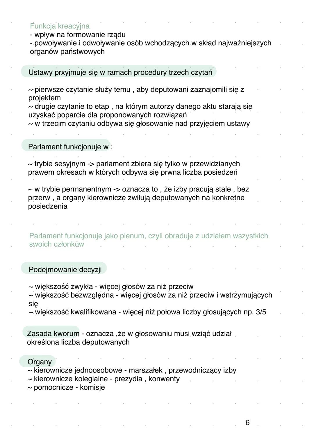 Władza ustawodawcza
Parlament to kolegialny organ obradujący nad sprawami danego państwa
lub jego części
Funkcja legislacyjna - jej realizac