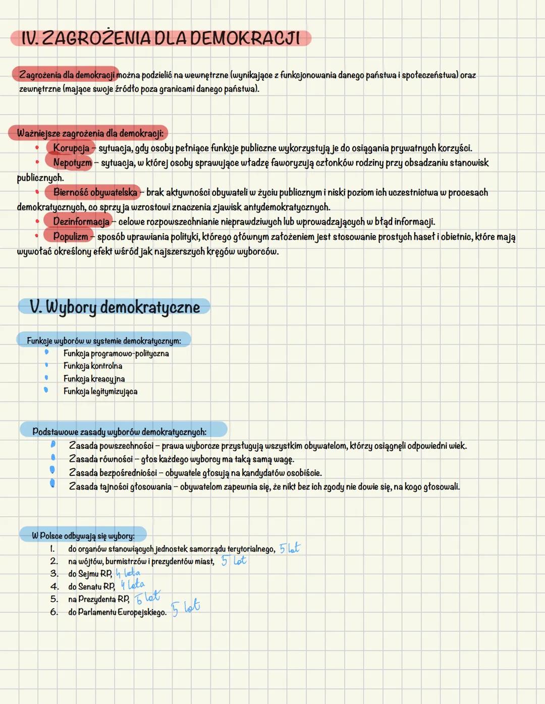 IV. ZAGROŻENIA DLA DEMOKRACJI
Zagrożenia dla demokracji można podzielić na wewnętrzne (wynikające z funkcjonowania danego państwa i społecze