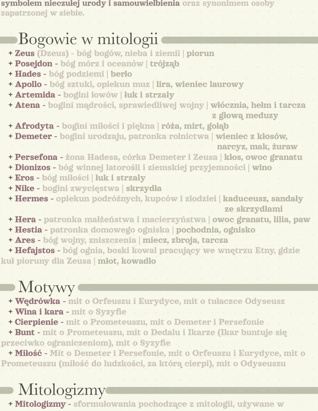 Mitologia
Pojęcie mitu
Jan Parandowski
+ Mit - opowieść o bogach, herosach, nadnaturalnych wydarzeniach.
Pierwotnie była przekazywana ustnie