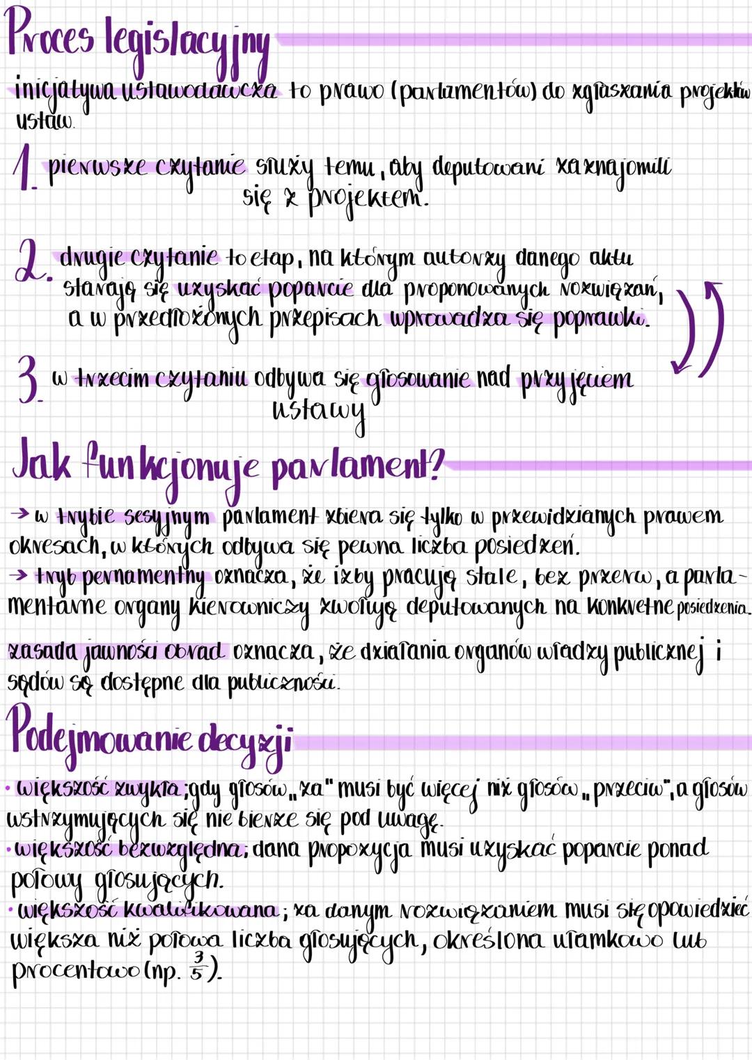 Władza
ustawodawcza
Czym jest parlament?
Parlament to kolegialny (czyli wielosobowy) organ obradujący nad sprawami danego państwa
kompetencj