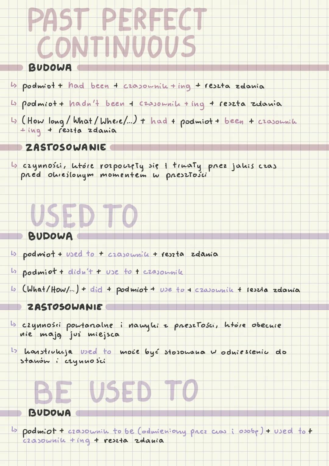 CZASY PRZESZŁE
PAST SIMPLE
BUDOWA
↳ podmiot + (opcjonalnie) prystówek częstotliwości
+ czasownik w II formie + reszta zdanie
↳ podmiot + di