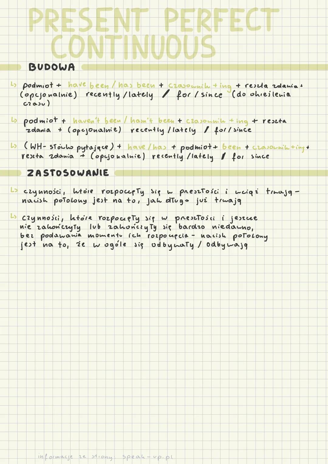 CZASY TERAŹNIEJSZE
PRESENT SIMPLE
BUDOWA
podmiot + (opcjonalnie) przysłówki często +
czasownik (w 3os l. poj. + s/es) + reszta
zdania
↓
podm