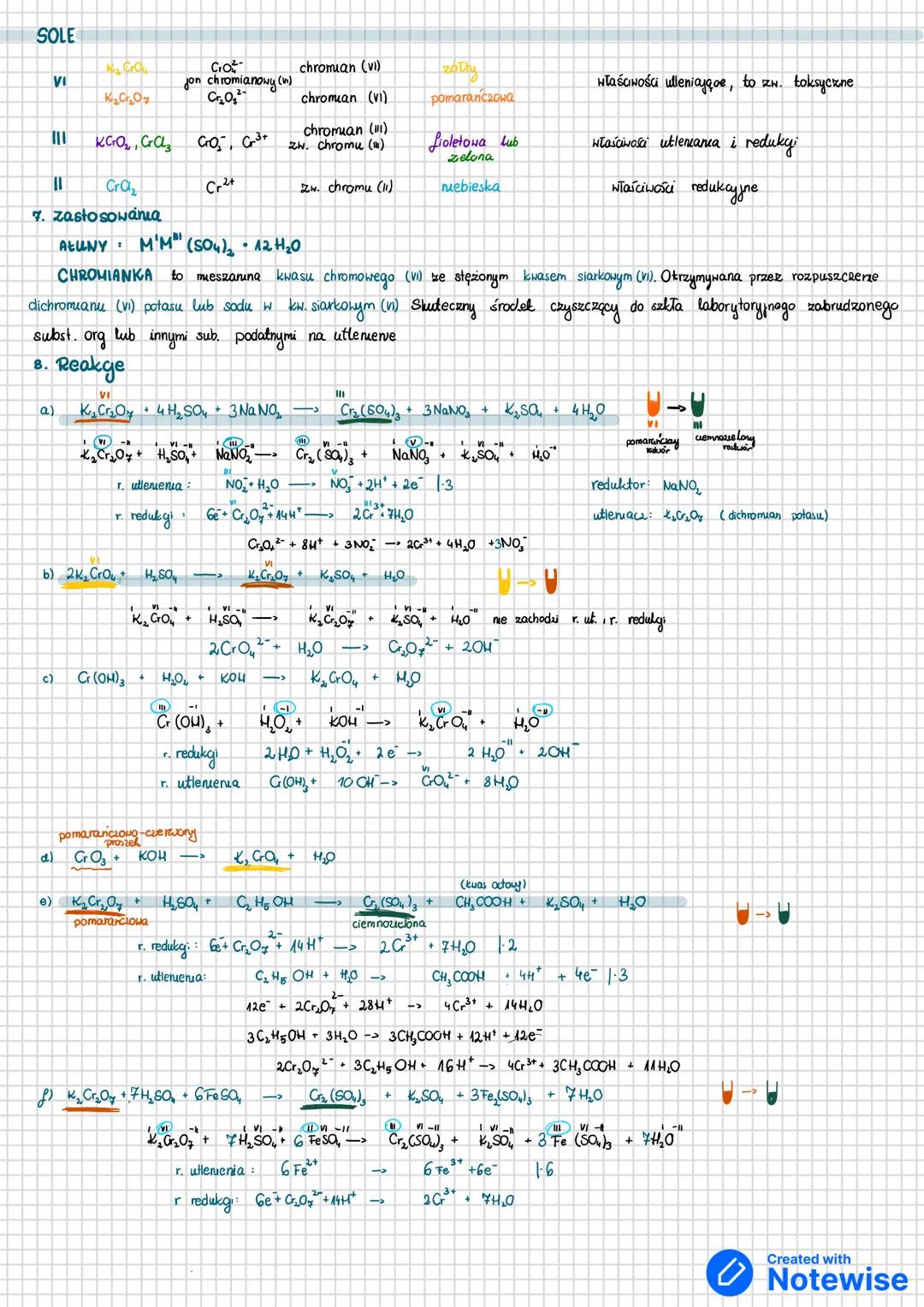 # CHROM
1. Konfiguracja elekt.
24
(promoga)
2. Występowanie: składnik skał i minerałów
chromit $FeCrO_4$ ($FeO \cdot Cr_2O_3$)
3. Otrzymy
