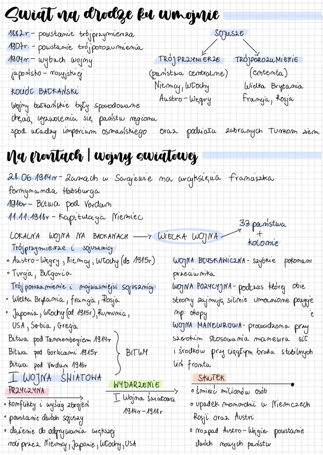 Swiat na drodze ku wmojnie
1882r.- powstanie trojprzymierza
1907r. - powstamie trojporozumienia
1804r.- wybuch wojny
japońsko-rosyjskiej
KOC