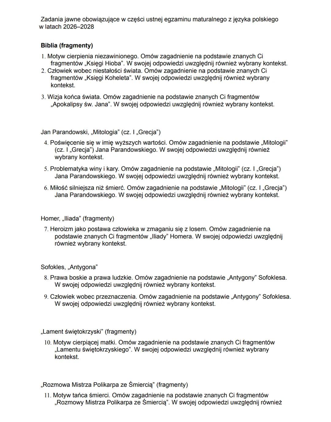 Pytania jawne 2026-2028 lista