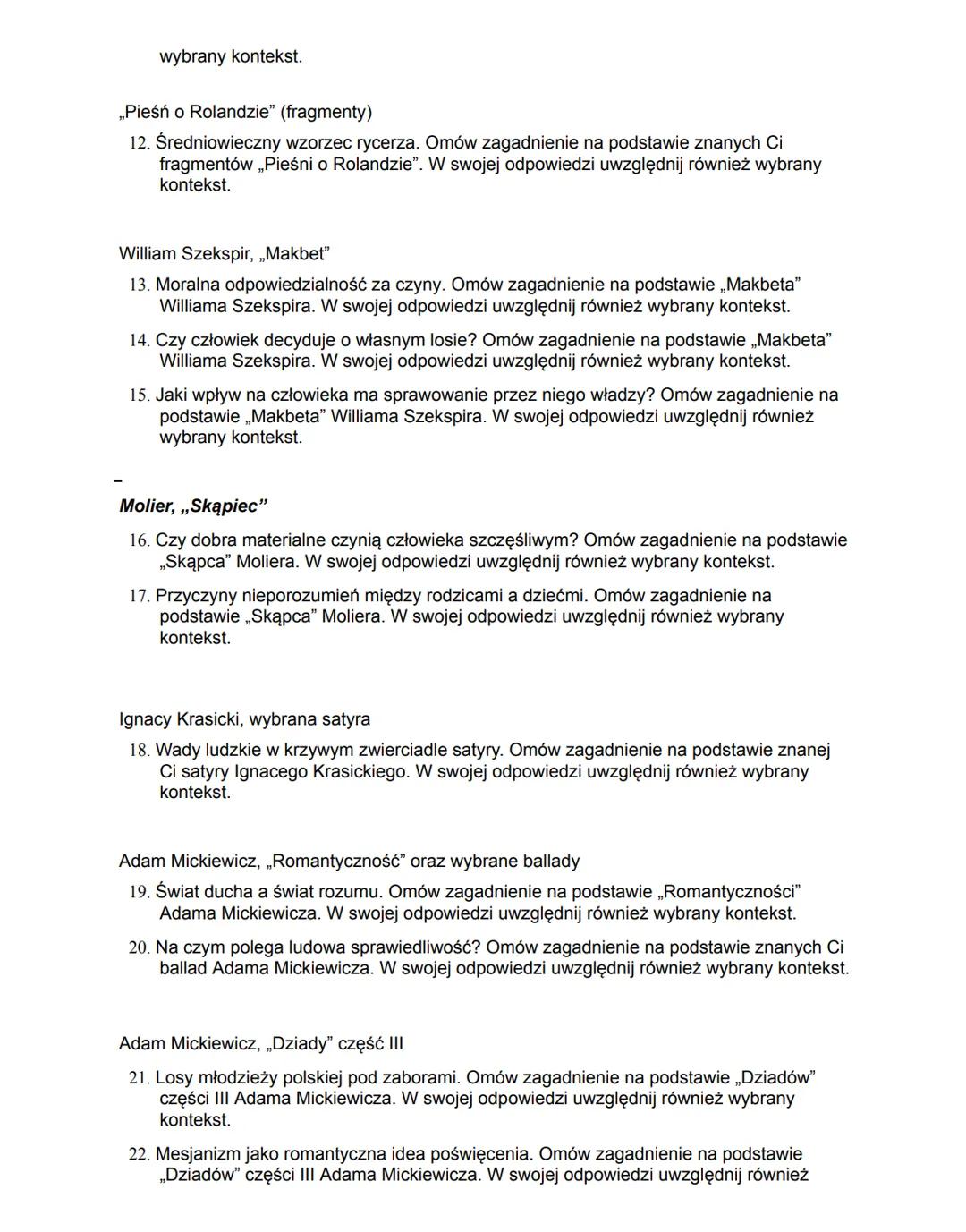 Zadania jawne obowiązujące w części ustnej egzaminu maturalnego z języka polskiego
w latach 2026-2028
Biblia (fragmenty)
1. Motyw cierpienia