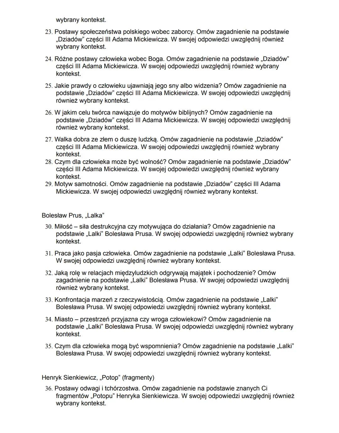 Zadania jawne obowiązujące w części ustnej egzaminu maturalnego z języka polskiego
w latach 2026-2028
Biblia (fragmenty)
1. Motyw cierpienia